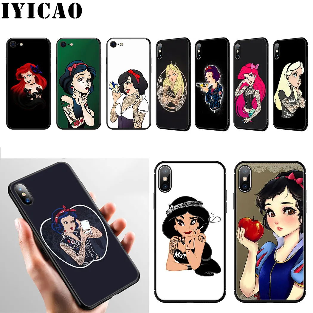 IYICAO Алиса Ариэль Принцесса Жасмин Мягкий силиконовый чехол для iPhone 11 Pro Max XR X XS 6 6S 7
