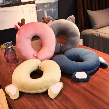 

Cartoon Soft U Shape Cushion Air Flight Inflatable Pillow Car Nursing Cushion Neck Rest Travel Pillow Support Neck plane Cushion