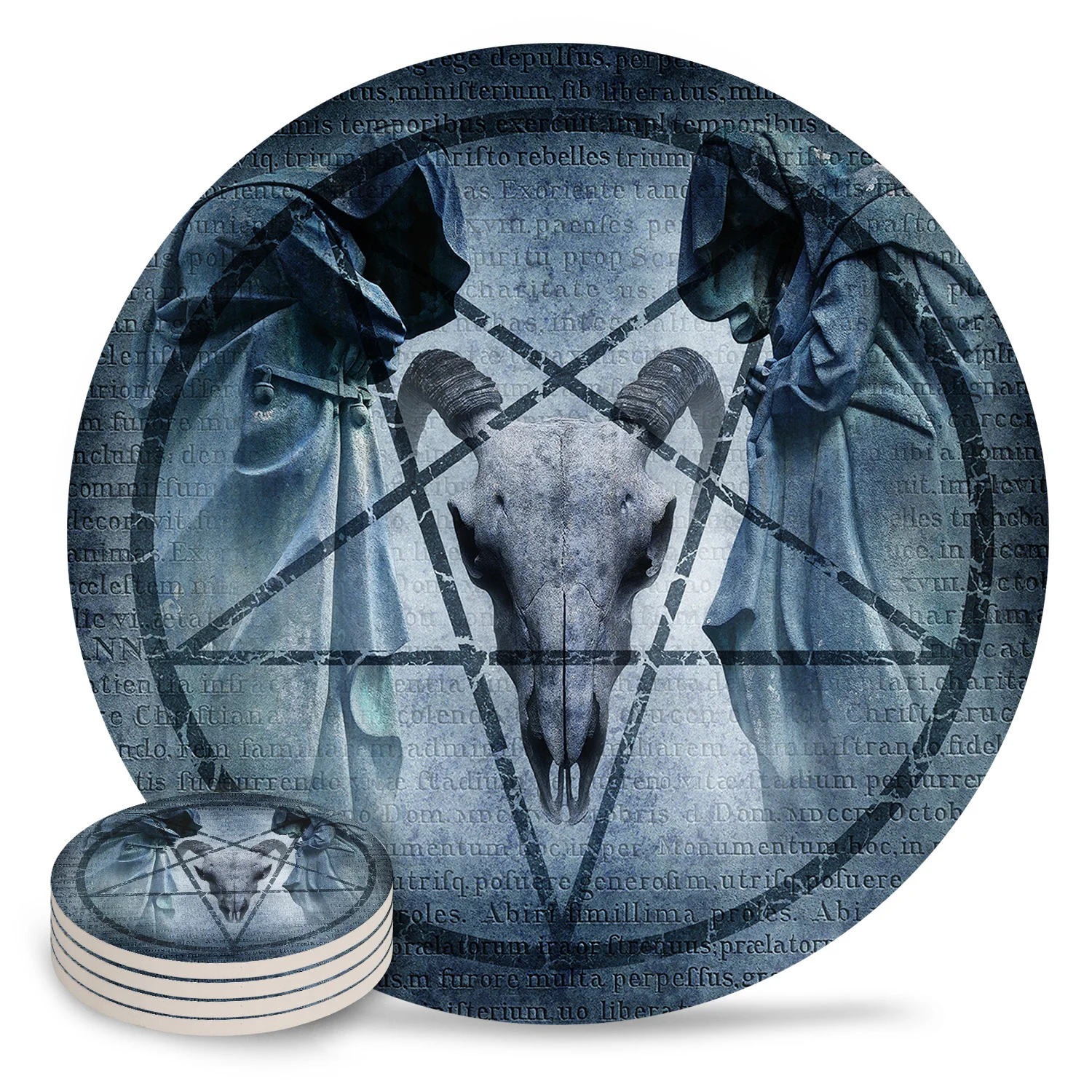 Baphomet Овцы злой керамический подстаканник чашки коврики для напитков кружка Нескользящая Роскошная подставка настольные украшения для дома кухонный инструмент