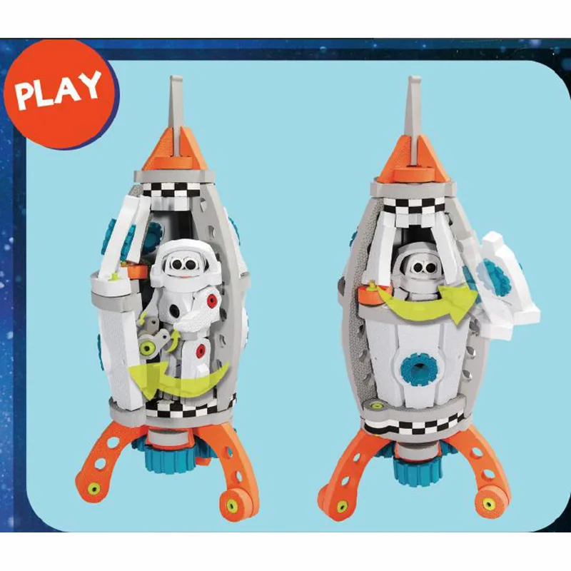 

3D Jigsaw Puzzle Spaceship Space Robot Handmade DIY Children'S Educational Early Childhood EVA Toy