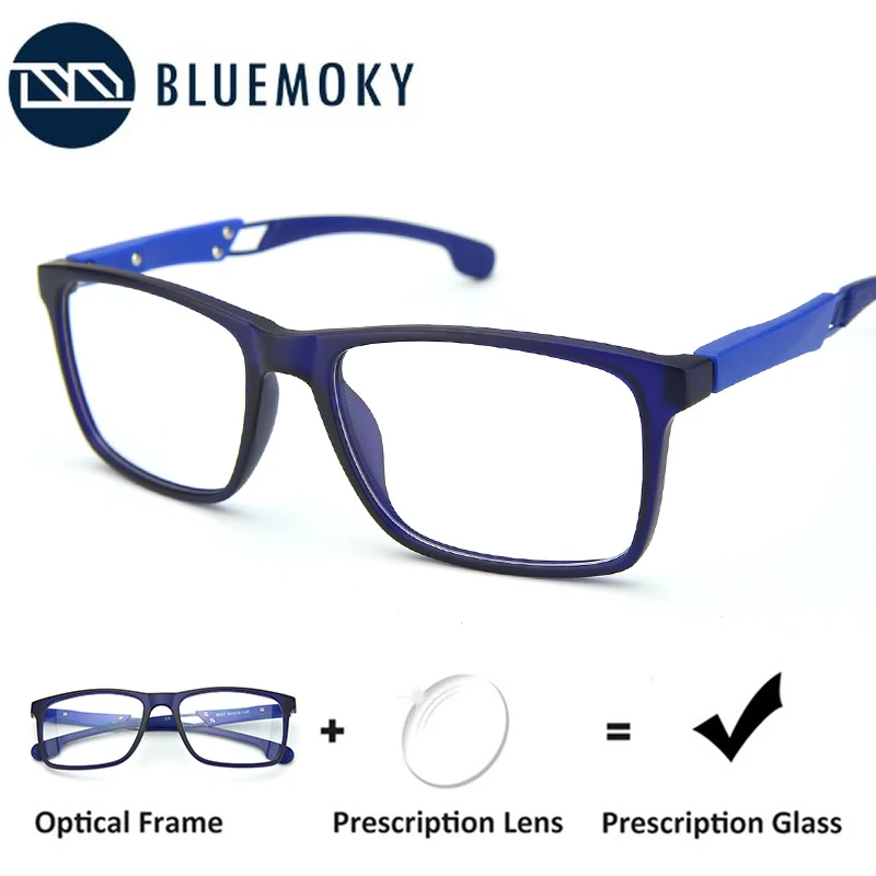 BLUEMOKY синие спортивные очки по рецепту для мужчин анти синий луч близорукость