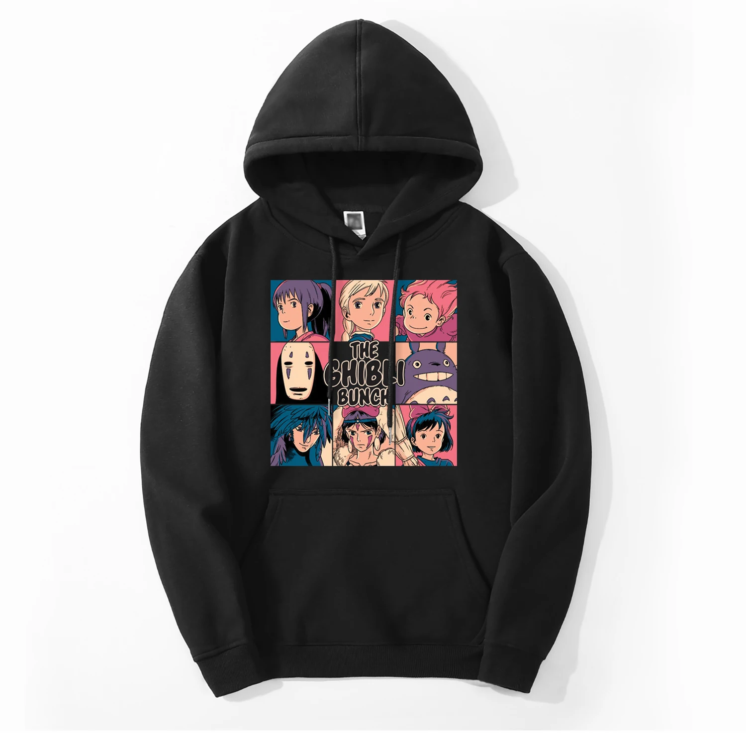 Black 6 The Ghibli Bunch Janpan Аниме толстовки мужские Осень Зима теплые флисовые мужские свитшоты толстовки облегающие хип-хоп спортивная одежда - Цвет: Black 6