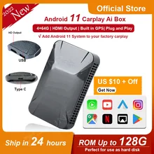 

New Wireless CarPlay Ai Box Android 11 Applepie 4+64G Android Auto Car Multimedia Plug Play Youtube Netfix For Benz Audi Nissan