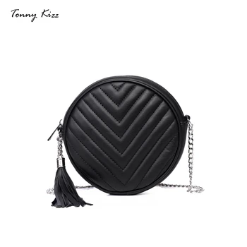 

Round Crossbody Bags For Women, Small Shoulder Bag Pu Leather, Circular Messenger Bags For Girls White/black Chain Handbags
