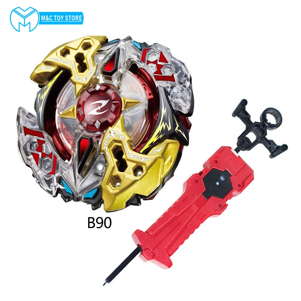 Спиннинговые топы с пусковыми установками игрушки GT B-145 Burst bables Toupie metal fusion God Spinning Tops Bey Toy - Цвет: B90 and launcher