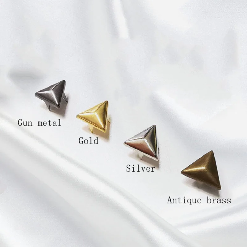 100pcs brass tringle rivets wit claw for leather stud with claws nailhead punk rock spike lethercrafts accessies retail | Дом и сад