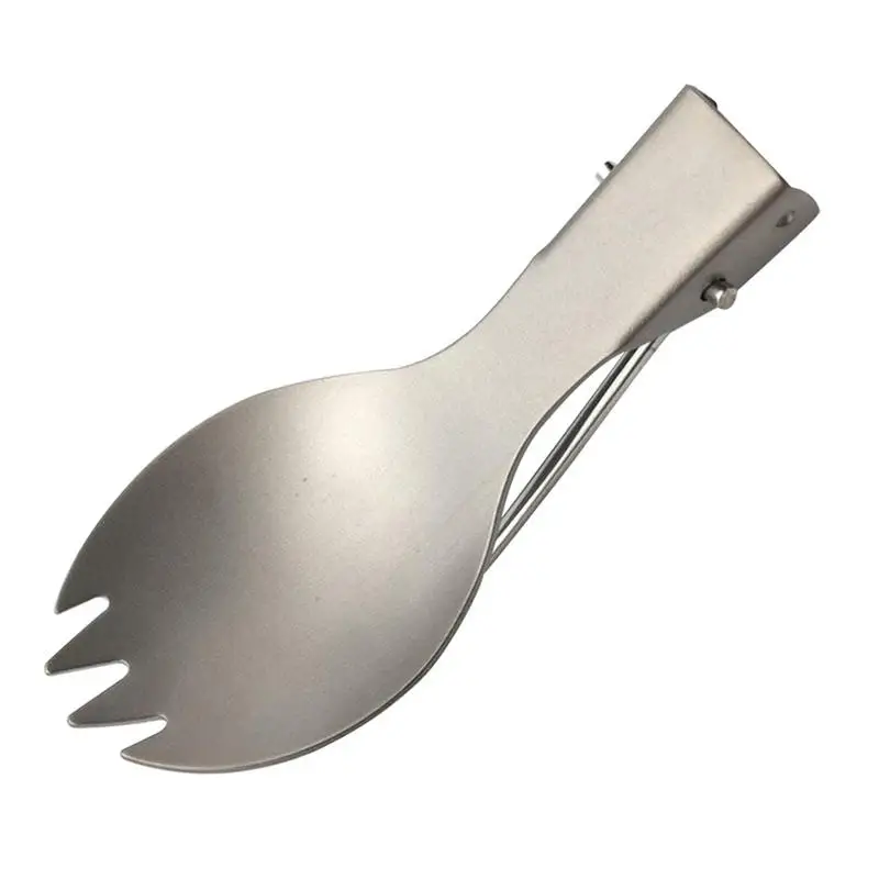 Titanium Spork Folding Spoon Outdoor Camping Titanium Spoon Flatware Camping Tableware Travel Folding Camp Spoon