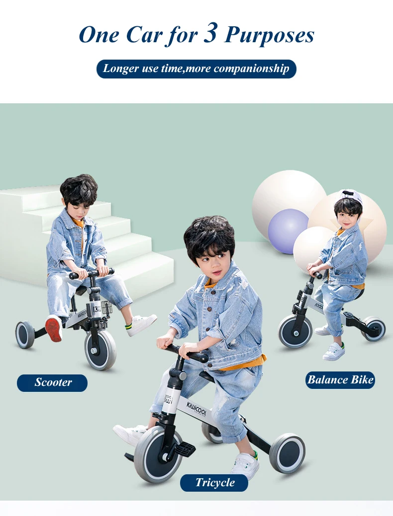Children's Tricycle 3-in-1 Children's Scooter Baby Balance Bike 1-6 Years Learn To Walk Ride on Car 3 Wheels Non-inflatable 3 Children's Tricycle 3-in-1 Children's Scooter Baby Balance Bike 1-6 Years Learn To Walk Ride on Car 3 Wheels Non-inflatable 3