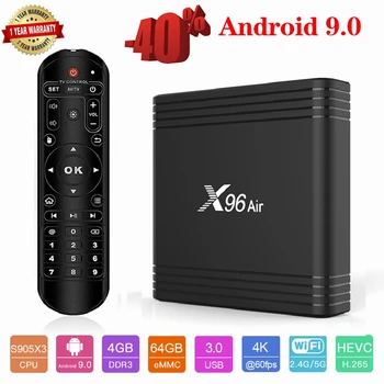 

X96 Air TV BOX Android 9 9.0 Amlogic S905X3 mini wifi 4K 8K X96Air TVBOX Set Top Box Media player EU Plug