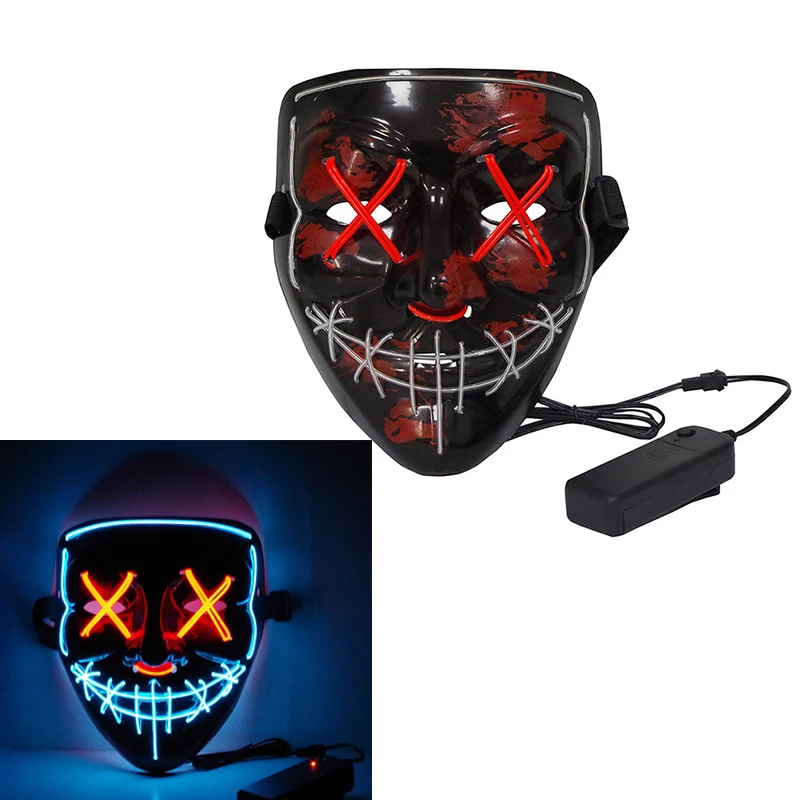 Halloween LED Light Up Party Masks The Purge Election Year Great Funny Flag Masks Festival Cosplay Costume Supplies Glow In Dark - Цвет: HL1558E