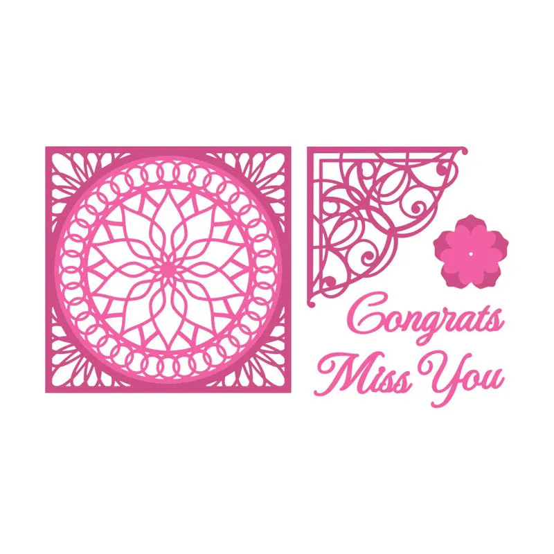 Rhombus Background Cutting Dies Embossing Template Stencil for DIY Stamp Photo Frame Scrapbooking Album Card Making Craft