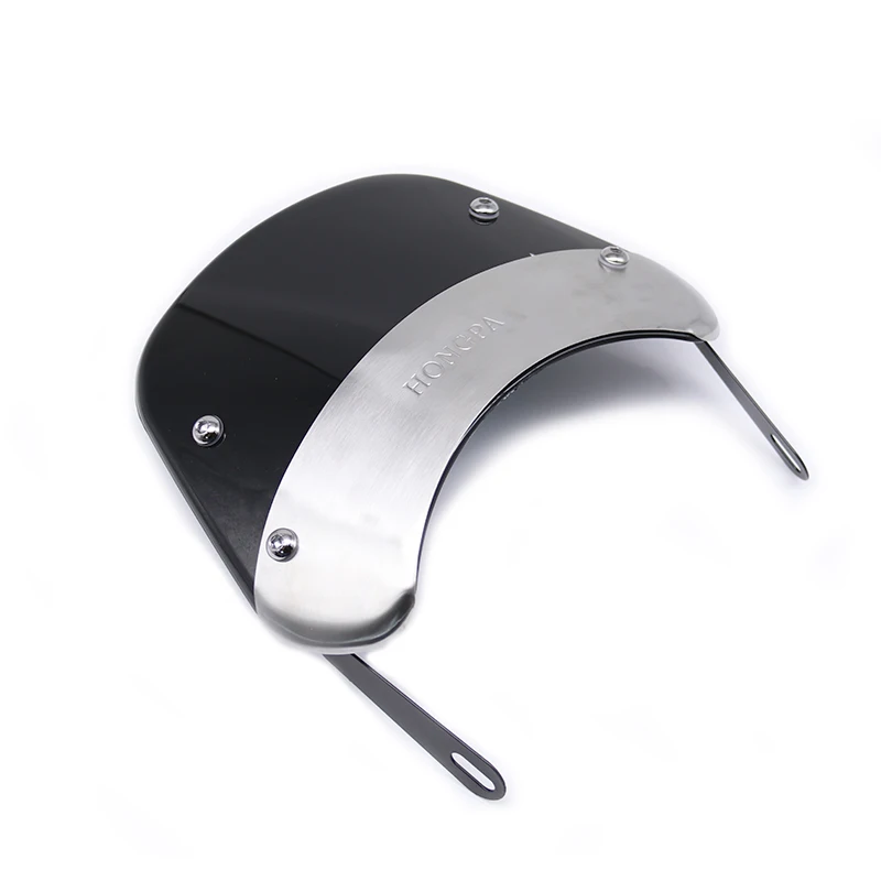 Мотоцикл лобовое стекло воздушный поток Регулируемый ветровой щиток лобового стекла для 5-7 дюймов фары универсальные мото аксессуары - Цвет: Черный