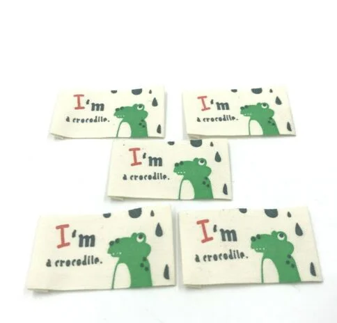 Crocodile-100PCS DIY 100 шт. тканевая бирка моющиеся одежда тканые ярлыки аксессуары для шитья - Цвет: Crocodile-100PCS