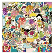 

100 Pieces Transparent Bronzing Animal Stickers Repeated Use DIY Notebook Skateboard Water Cup Luggage Waterproof Stickers Toys