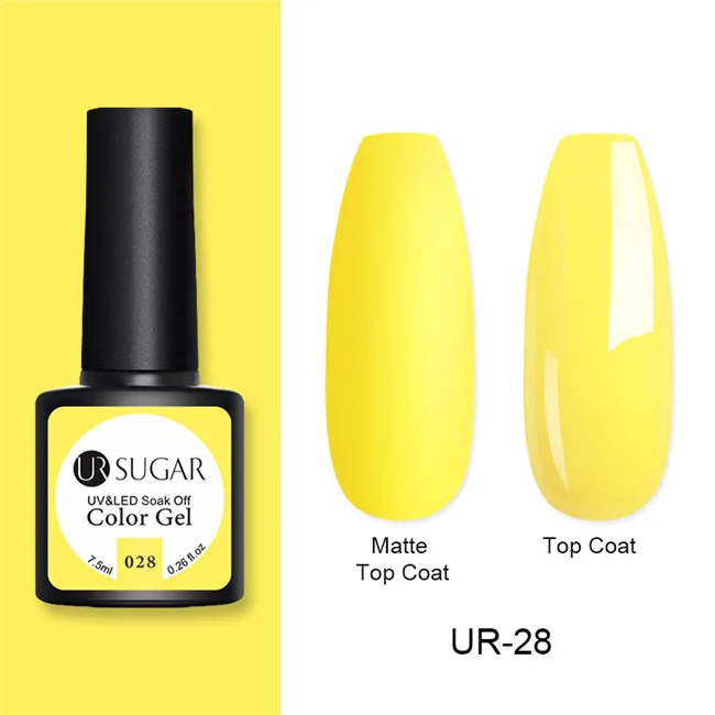 Ur Sugar 7,5 мл матовое верхнее покрытие замочить от УФ светодиодный Гель-лак для нейл-арта матовый эффект маникюр Дизайн ногтей гель лак - Цвет: UR-28