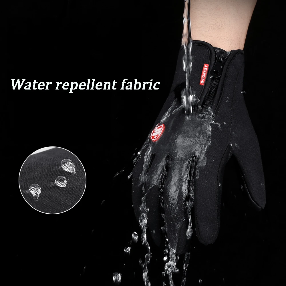 1 Pairs Gloves Anti Slip Windproof Thermal Warm Touchscreen Glove Breathable Tactico Winter Men Women Black Zipper Gloves tactical gloves