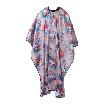 

1pc XL Waterproof Haircut Cape Printing Flower Pattern Elastic Hair Stylist Apron for Barber Hair Cutting (Pattern 1)