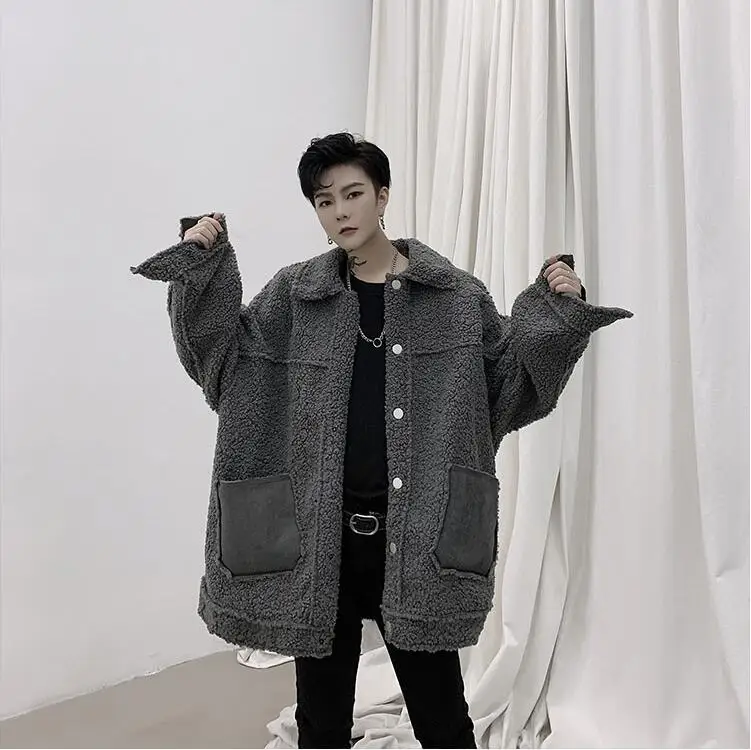 Зимняя Свободная верхняя одежда, Плюшевые куртки, chaqueta cuero hombre, мужские Зимние флисовые меховые пушистые пальто, куртки Джемперы, верхняя одежда, негабаритная теплая