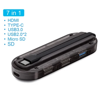 

USB 3.0 HUB USB Type C HUB To HDMI 4K With USB 3.0 2.0 USB-C SD Micro SD Jack For MacBook pro/air With USB Type C Laptop Phone