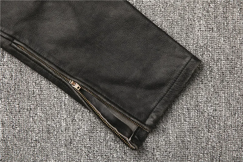 Men's Motorcycle R distress vintage Leather Motorcycle Pants 13