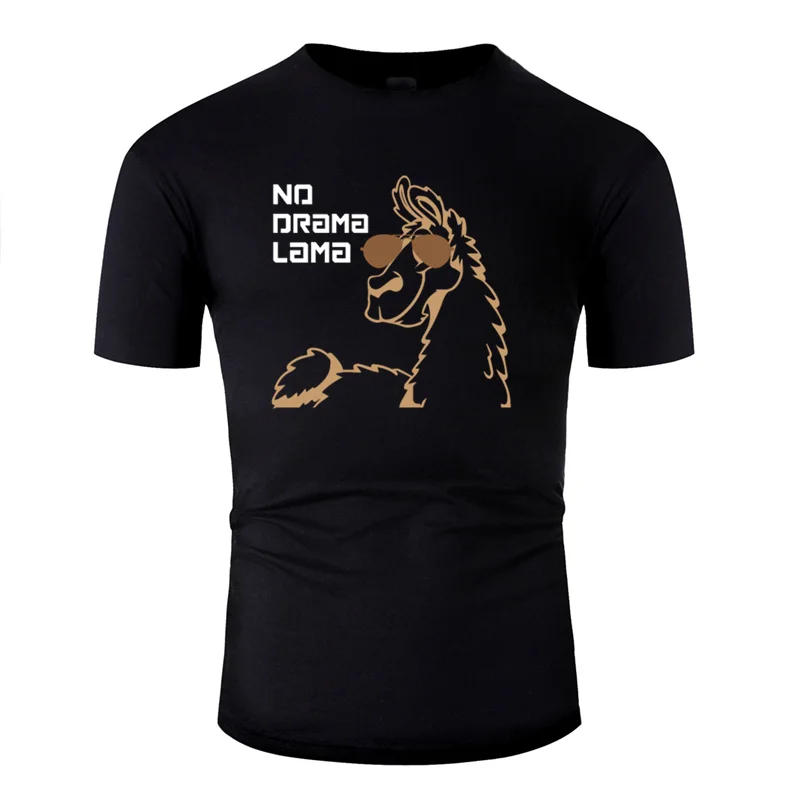 Humor Lama No Drama Funny Alpaca Fan Shirt T-Shirt Male Female Mens T Crew Neck Size S-5xl Tee Tops 100% Cotton |