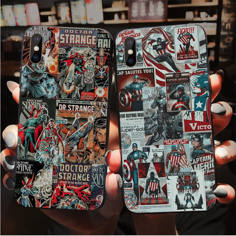 Герои комиксов Marvel, плакат, мягкий чехол для телефона, для iphone xs 11 pro xs max x xr 7 6s 8 6 plus 5S se 5, ТПУ чехол, паук, Железный человек