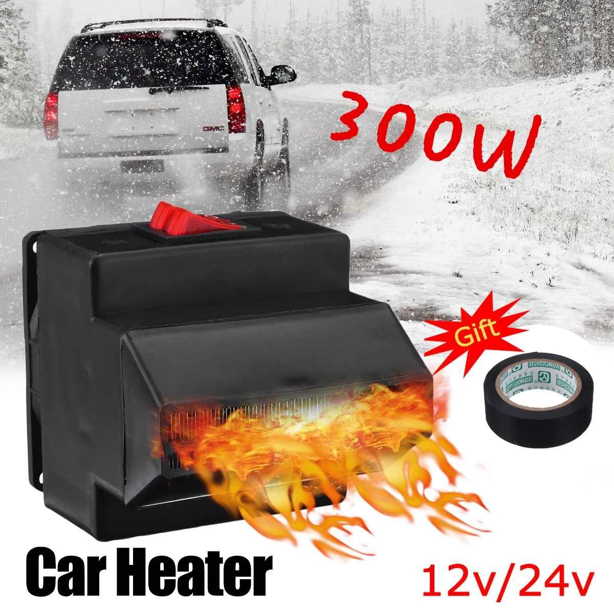 12/24V 300W автомобиль отопления горячей вентилятор вождения Demister для автомобиля Портативный Контроль температуры устройства