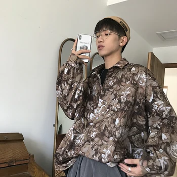 

2019 Men's Long Sleeve Printing Hawaiian Shirt Tide Clothes Brand Shirt Loose Coats Mens Fashion Shirts Camisa Masculina S-XL