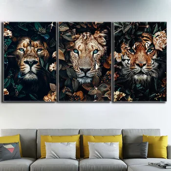 

jungle animals Tiger Lion diamond painting 3d picture rhinestone embroidery diamond mosaic 5d cross stitch Fabulous art,