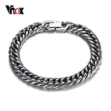 Vnox, 8 мм, антикварная поверхность, плоская цепочка, браслеты для мужчин, нержавеющая сталь, Викинг, панк, мужские ювелирные изделия, на каждый день, Pulseira 8,2"