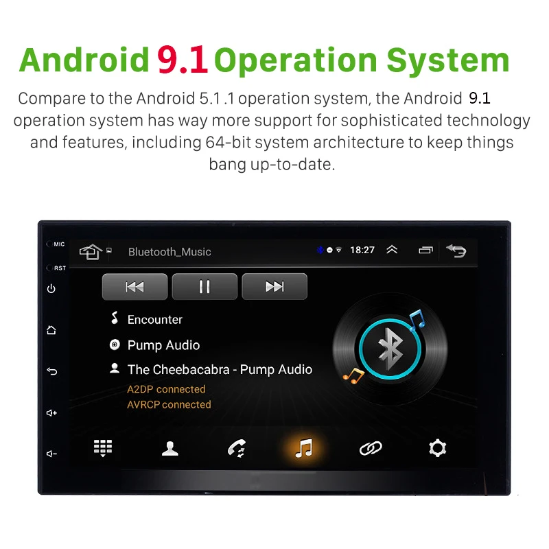 Universal 2G+32G Android 9.1 7" 2Din Car Radio GPS Multimedia Player for Nissan TOYOTA Kia RAV4 Honda VW Hyundai 45