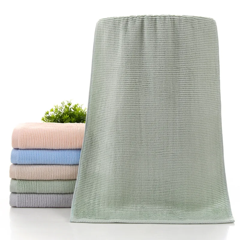 Бамбуковое волокно полотенце производитель горизонтальные полосы волна простой подарок полотенце супер магазин для обработки пользовательского логотипа - Цвет: Темный хаки