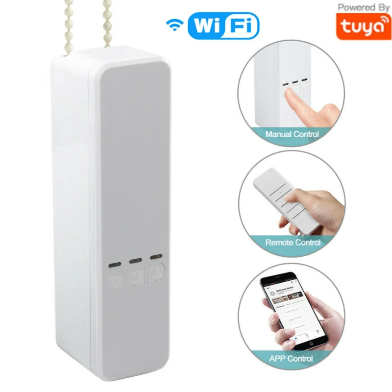 Tuya Home Smart Home WiFi Roller Blind Driver Blinds Rope Pull Curtain Automation Controller Works With Alexa Google Assistant