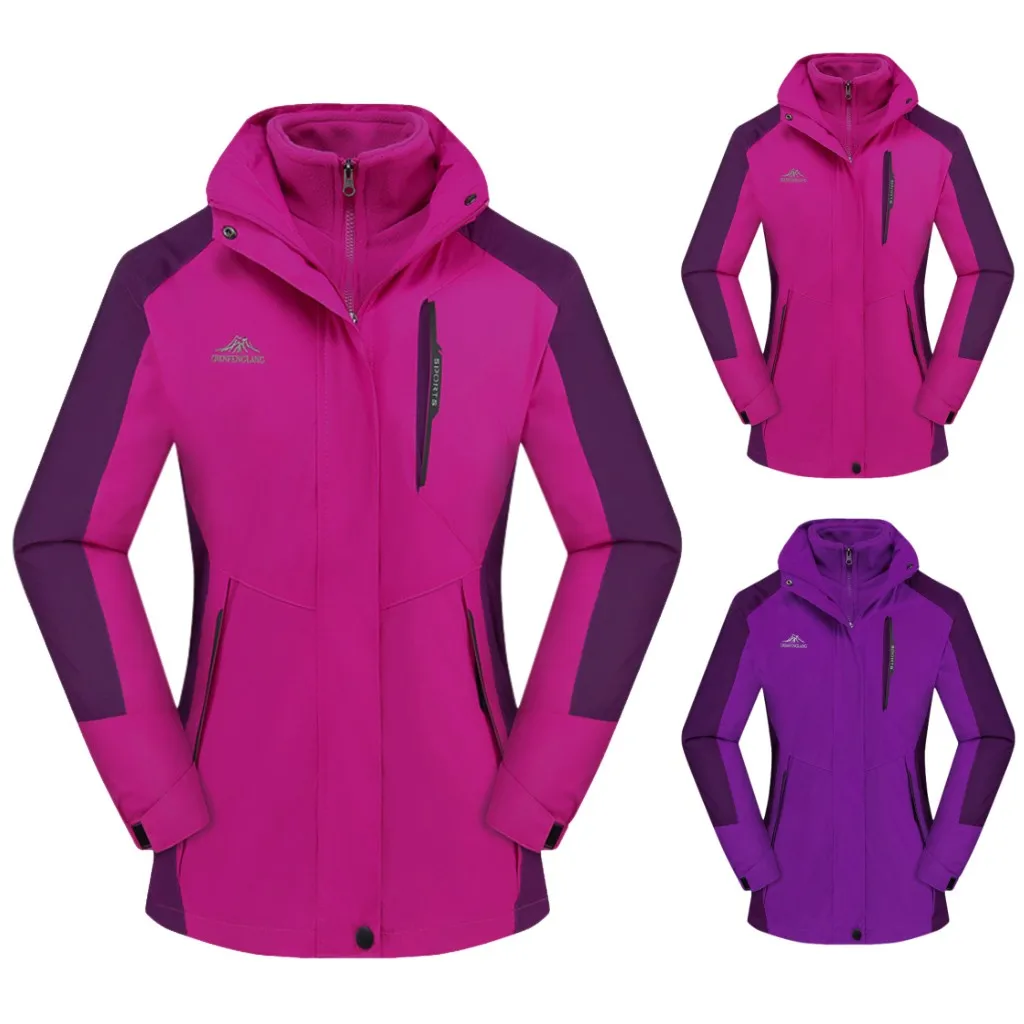 Женская водонепроницаемая куртка с капюшоном kurtka damski chaqueta mujer, съемный дышащий спортивный комплект из двух предметов, Женское пальто manteau