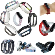 1 шт. ремешок модный силиконовый ремешок Браслет мягкий браслет Регулируемая печать для Xiaomi Mi ремешок 3 унисекс часы замена