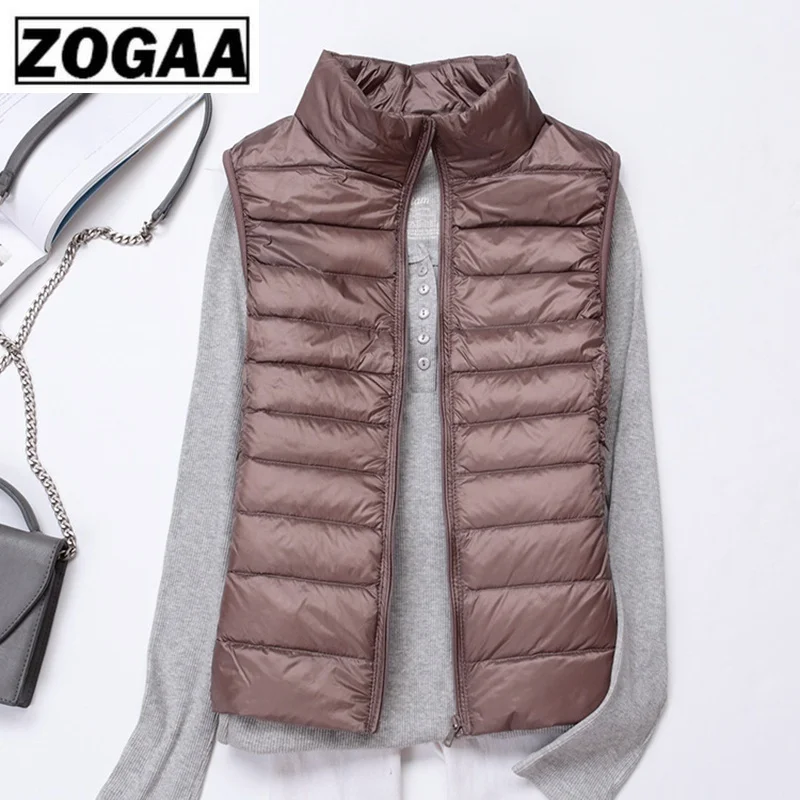 ZOGAA 2020 Winter Women's Down Parka Vests Female Sleeveless Vest Jacket Warm Jacket Plus Size Women Sleeveless Slim Parkas 4XL