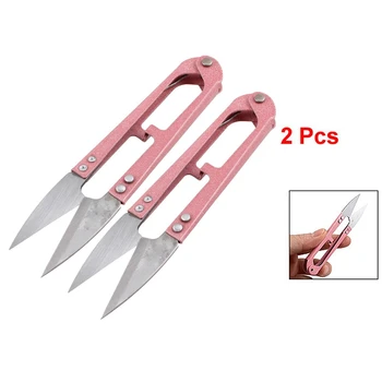 

Dark Pink Grip Thread Clip Tailor Yarn Spring Scissors needle Cutter 2 Pieces