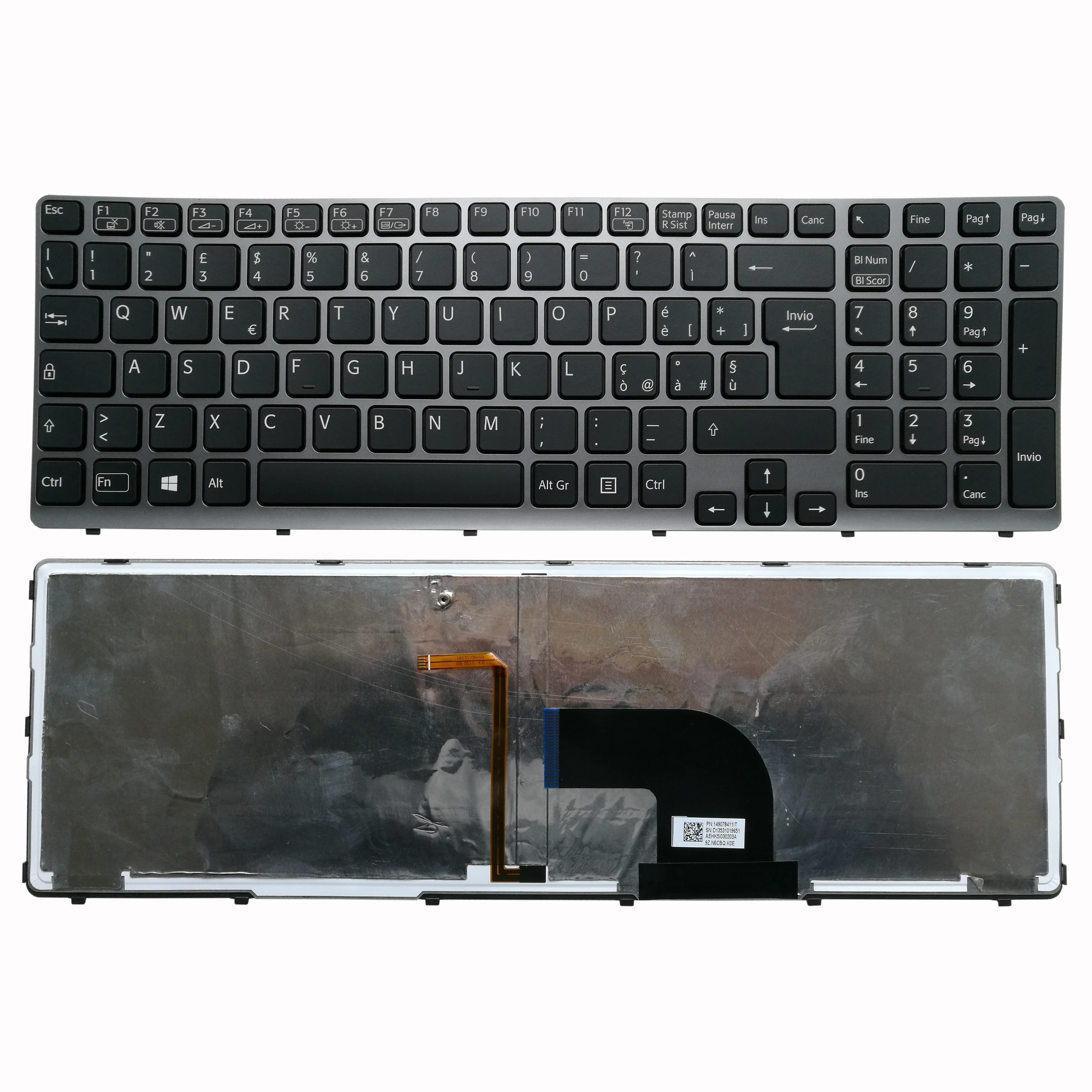 Клавиатура для ноутбука OVY GK GR IT JP SP SONY SVE15 SVE 15 SVE151 с подсветкой 149075211gr 149075511de 149078411it