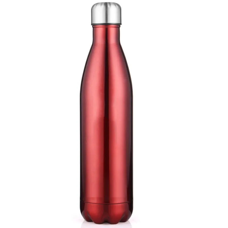 350/500/750/1000 мл Портативный Нержавеющая сталь бутылка для воды с двойными стенками изолированный термос кружка - Цвет: red
