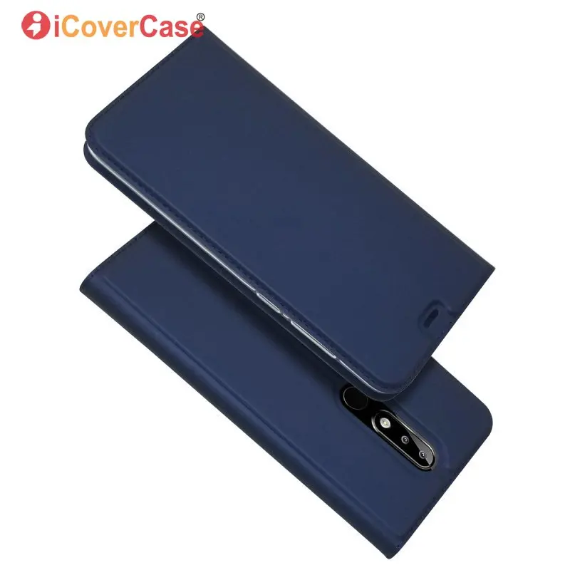 Magnetic Case For Nokia 5.1 Wallet Leather Elegant Business Book Flip Phone Cover Plus X5 Card Slot Bag Coque | Мобильные телефоны