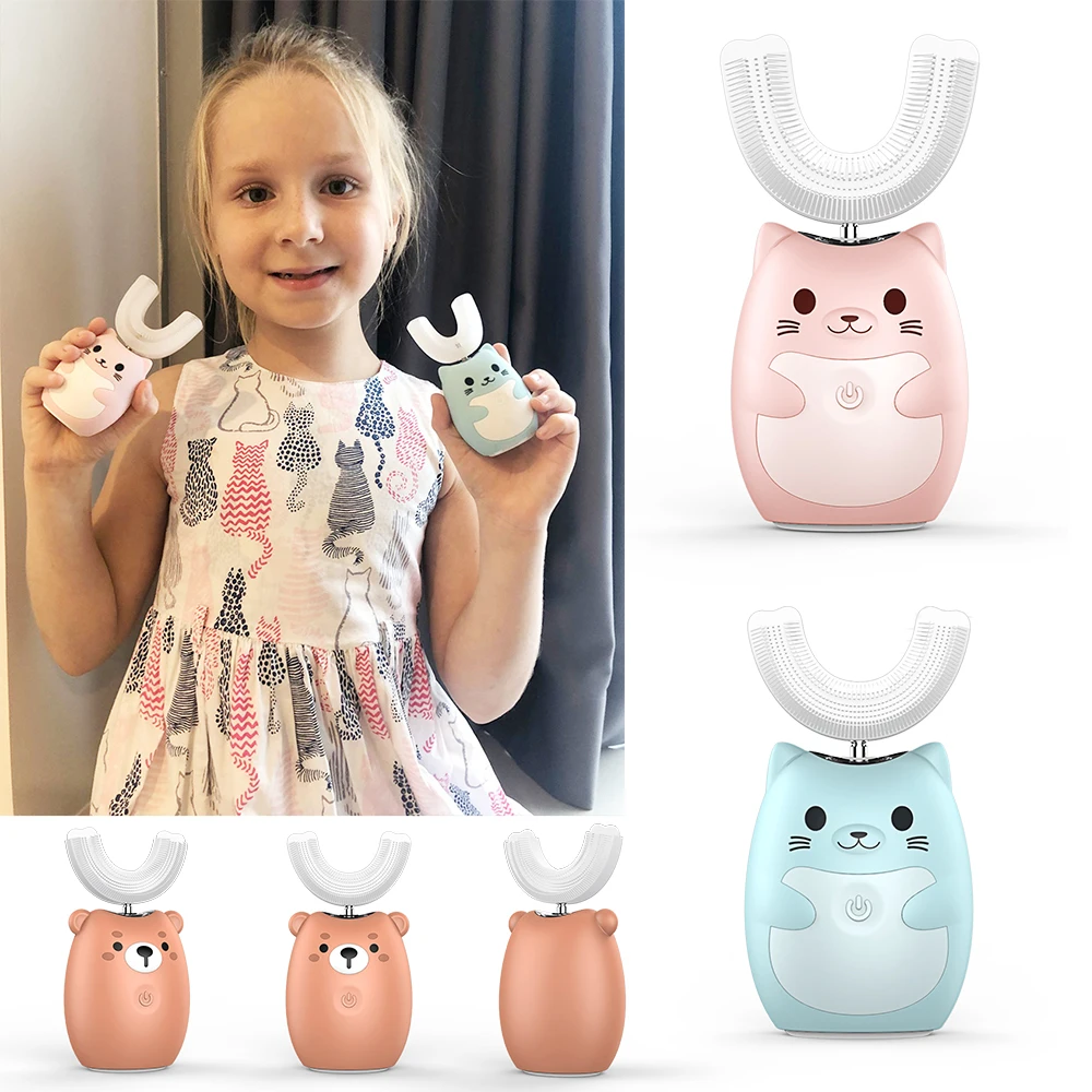 360 Degrees Intelligent Automatic Sonic Children's Electric Toothbrush U Type 3 Modes Tooth Brush USB Charging Tooth Whitening 360 Degrees Intelligent Automatic Sonic Children's Electric Toothbrush U Type 3 Modes Tooth Brush USB Charging Tooth Whitening