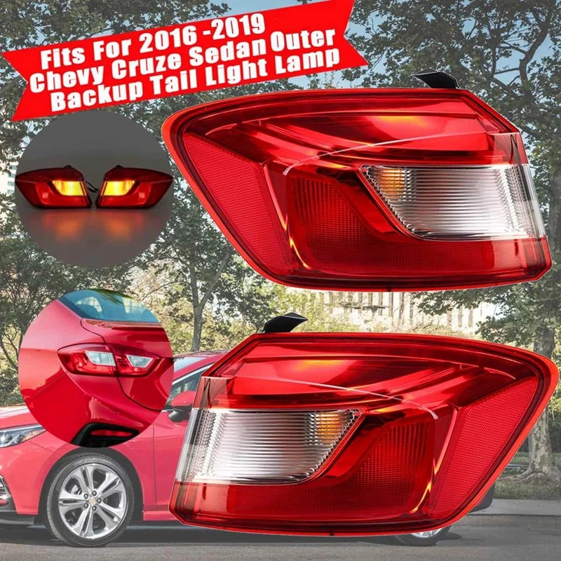 2X For Chevrolet Cruze 2016-2018 LED Rear Bumper Lamp Reflector Tail Brake Light