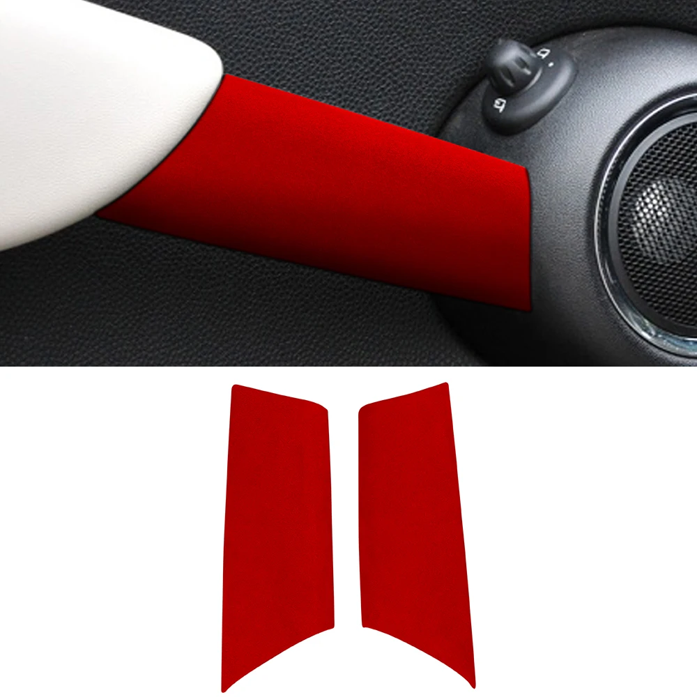 

Inner Door Grab Handle Decoration Trim Cover Decal 2007-2013 for BMW Mini R55 R56 Suede Wrap Car Interior Accessories Black Red