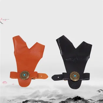 

H1Pcs Handmade Archery Thumb Finger Guard High Quality Professional Practical Hunting Shooting Gloves Bow Leather Protector