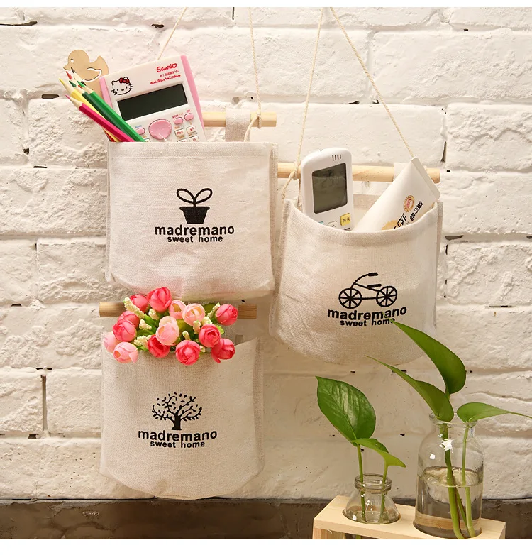 South Korea Home Storage Bag Hanging Bag Wall Wardrobe Hanging Bag Nostalgic Diablement Fort Hanging Bag Bedside