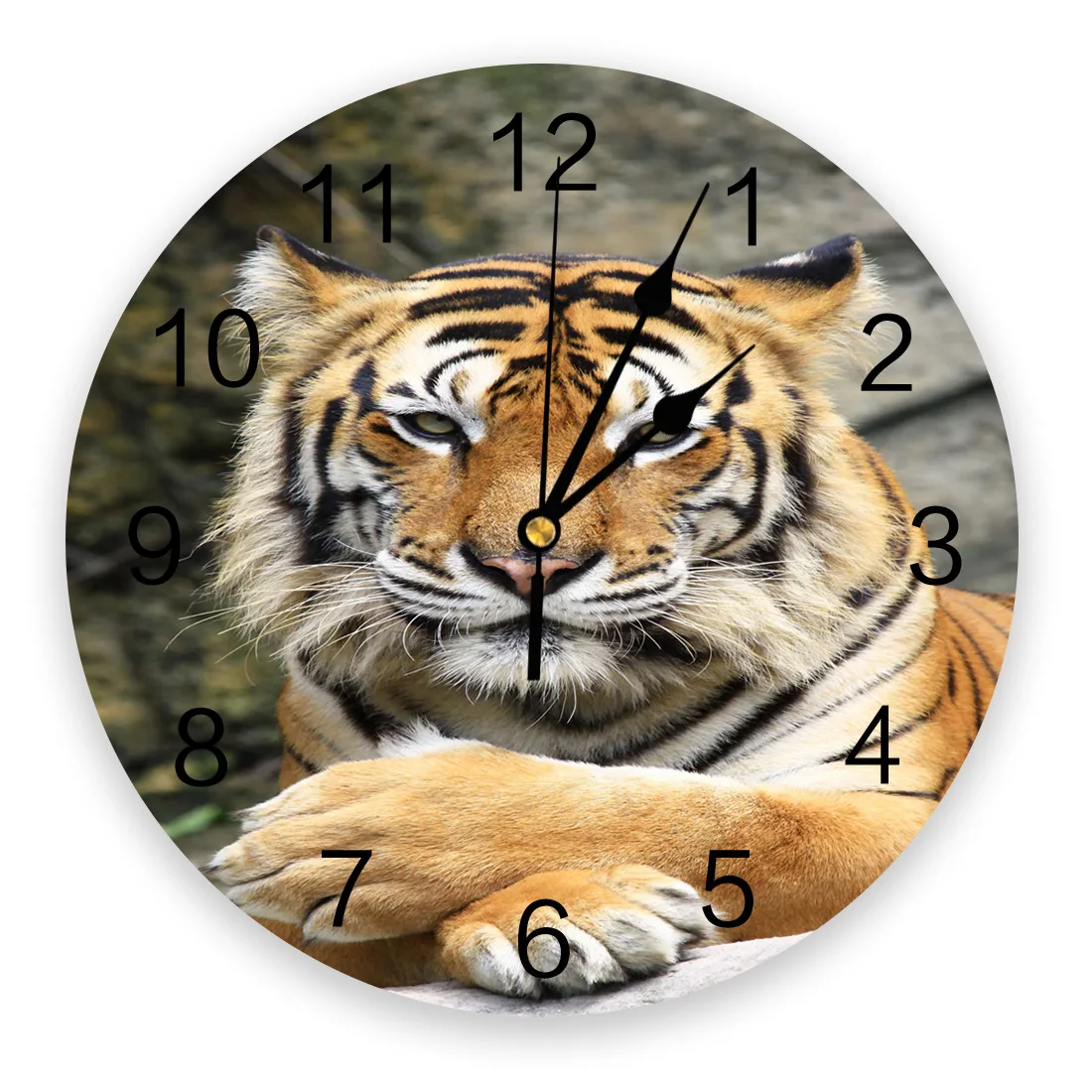 Настенные 3d-часы с тигром изображение диких животных современный дизайн для