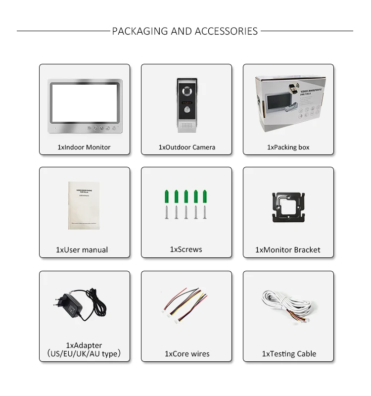 9 Inch Villa IP Video Intercom System IOS Android APP Doorbell Camera WIFI Remote Unlock Control
