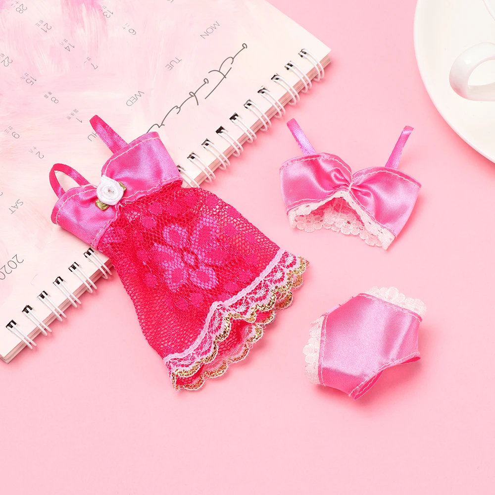 3 шт./компл. Женская Одежда для кукол кружевное Ночное платье бюстгальтер нижнее