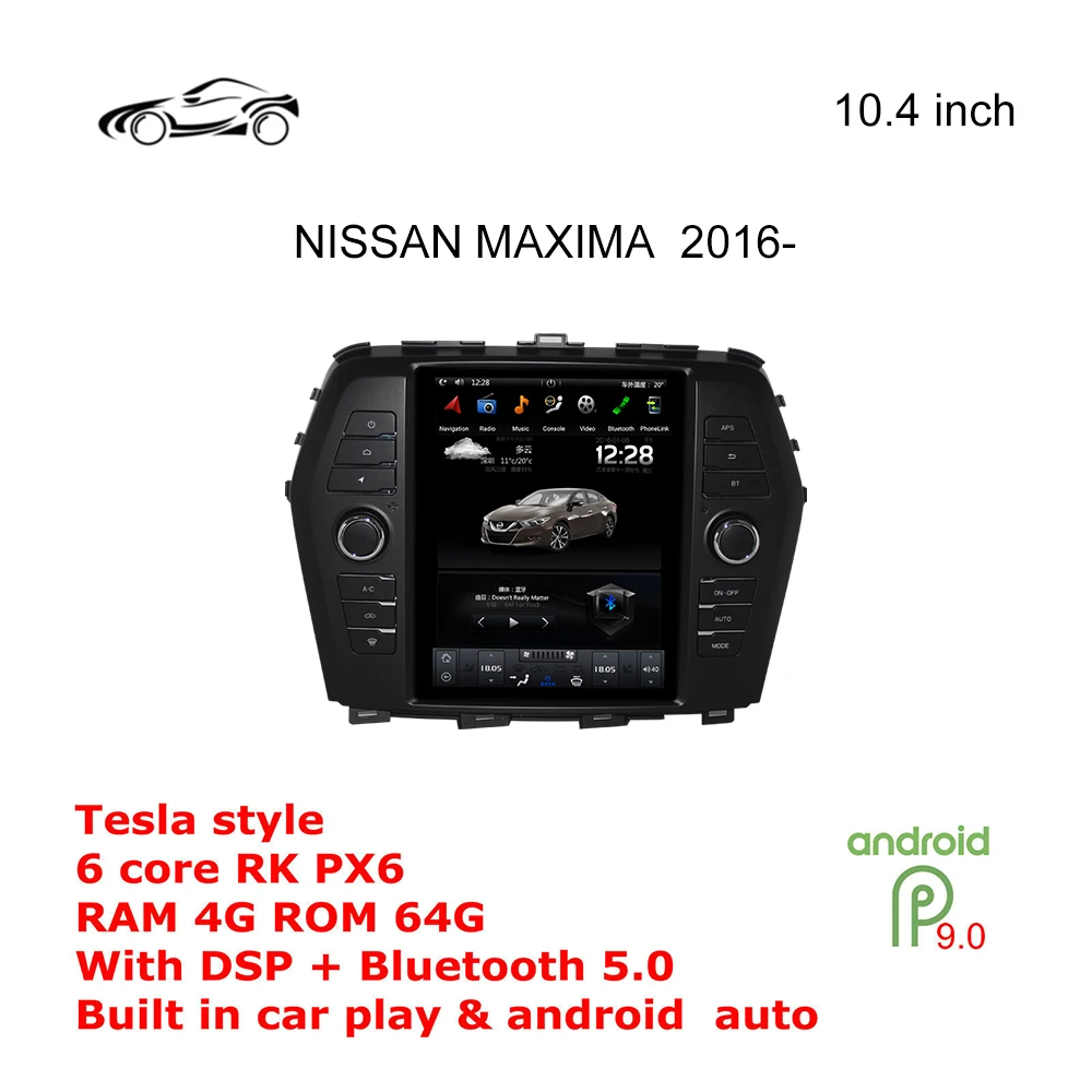 

MAXIMA GPS ANDROID CAR STEREO RADIO For NISSAN MAXIMA GPS 10.4 inch Tesla RAM 4G ROM 64G CUSP DSP Car Multimedia CAR NAVIGATION