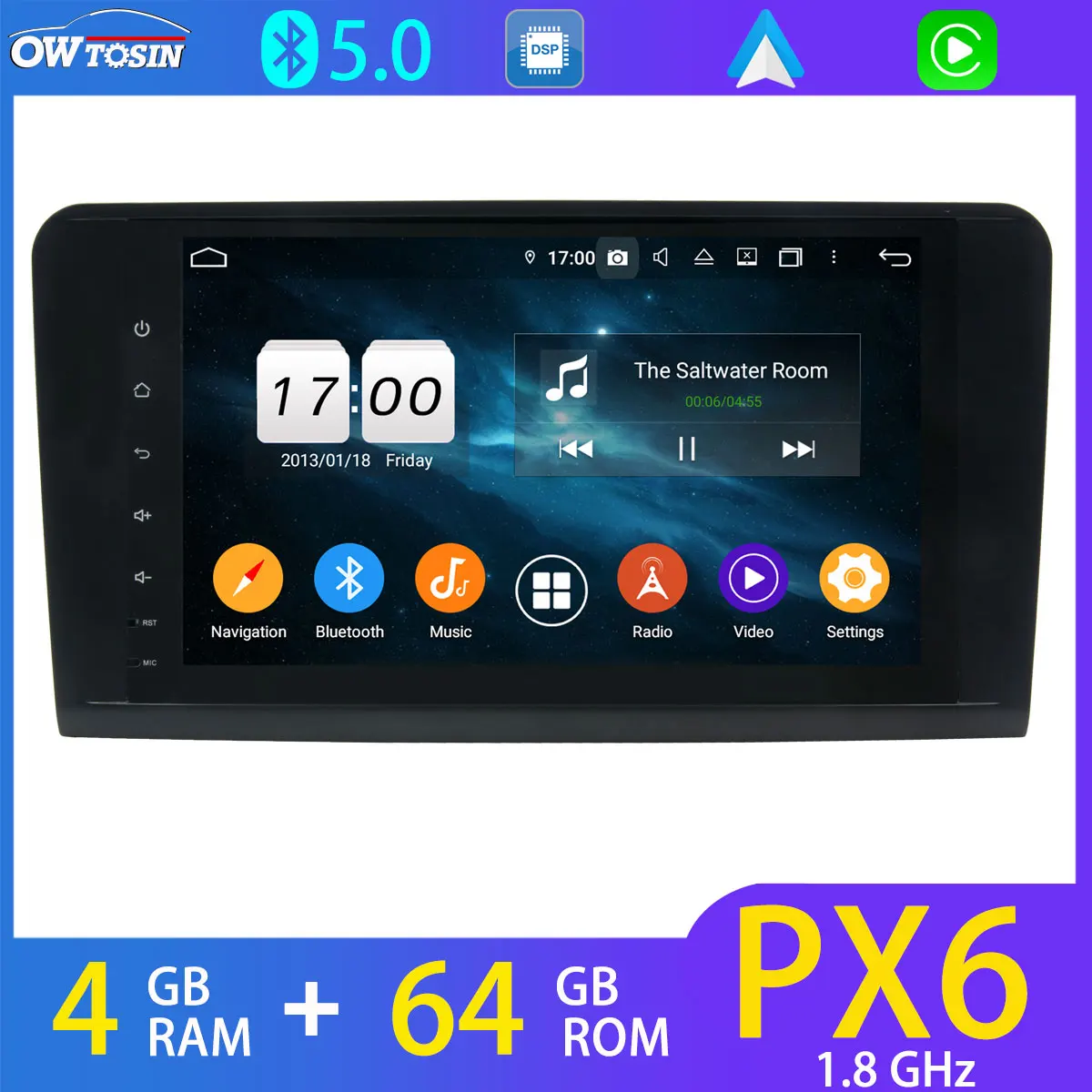 Автомобильный мультимедийный плеер 9 ''PX6 4 Гб + 64 ГБ Android 10 0 для Mercedes Benz ML GL Class